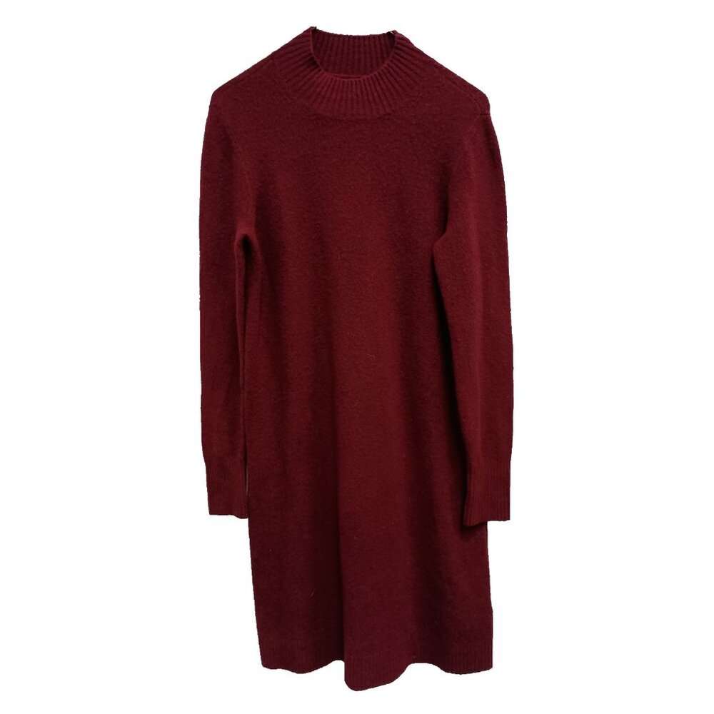 J.Crew Sweater Dress Size Small Maroon Wool Blend Preppy Minimalist‎ Long Sleeve